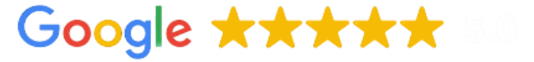 Google graphic displaying 5 full stars, representing Gili Scuba Diving's outstanding reviews and high customer satisfaction i