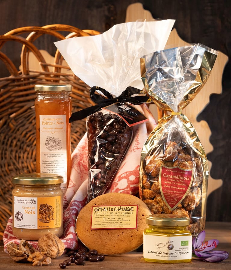 Miels et confitures artisanales, pâtes à tartiner et crèmes onctueuses, bonbon noix chocolat