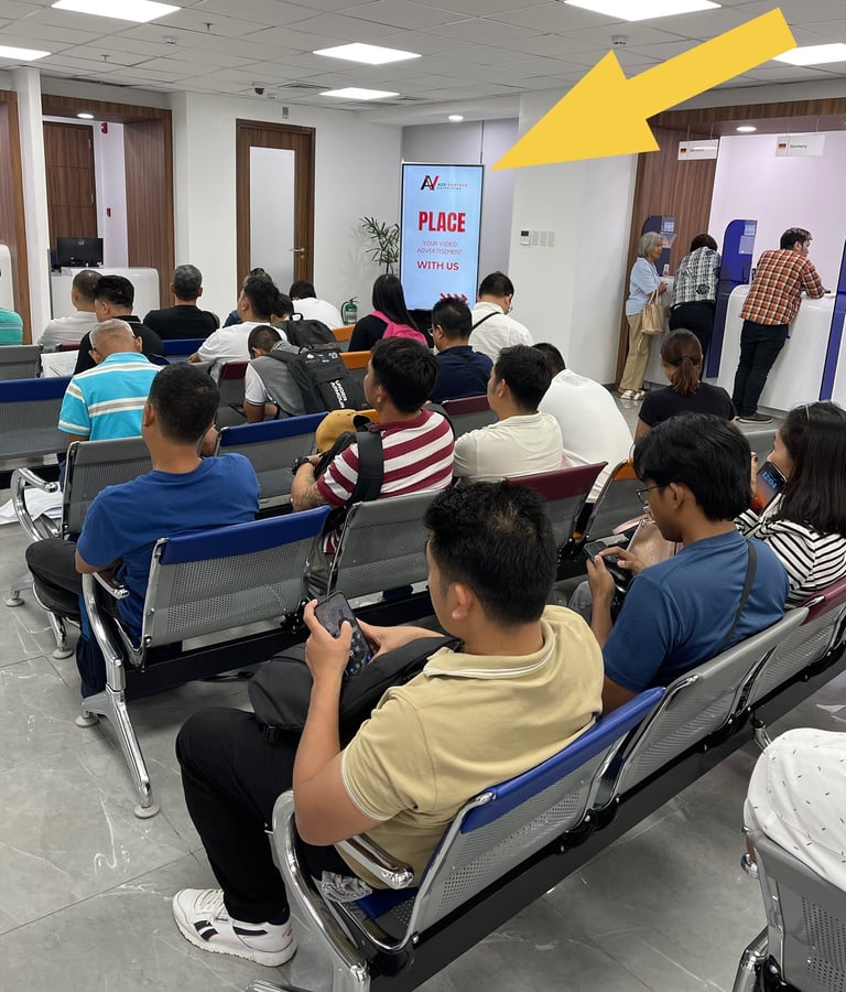 alt="Visa Center digital advertising screen in Metro Manila"