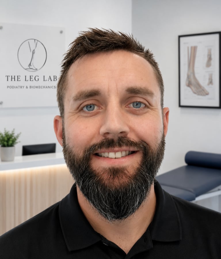 Sam Chidwick podiatrist cheltenham, podiatrist gloucestershire, podiatrist cotswolds