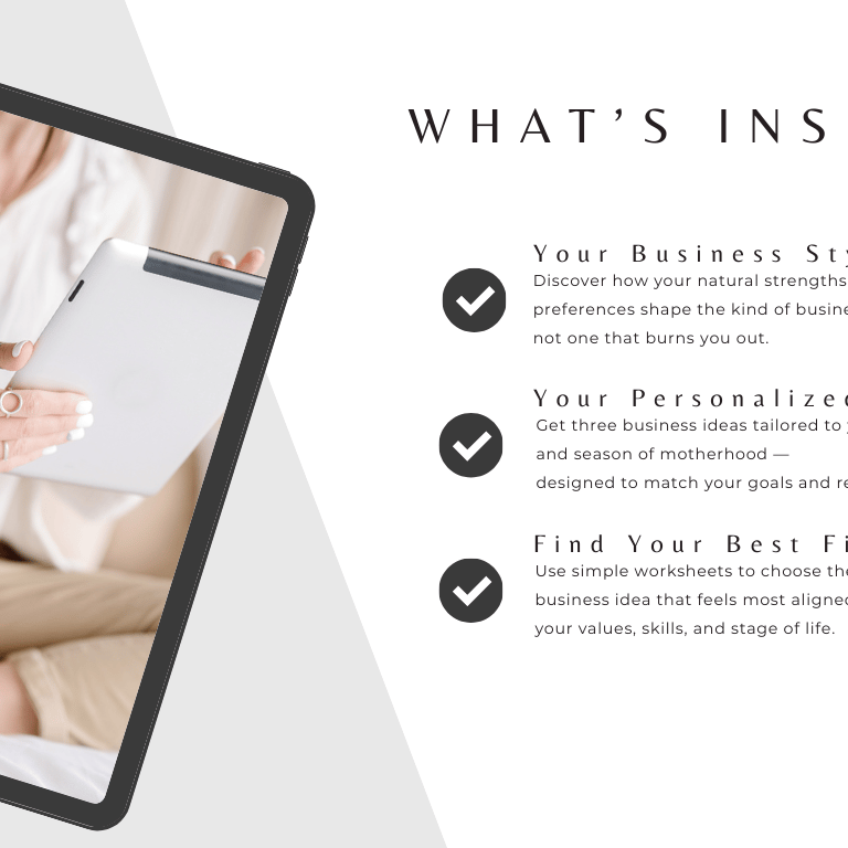 Printable business planning template for stay at home moms
