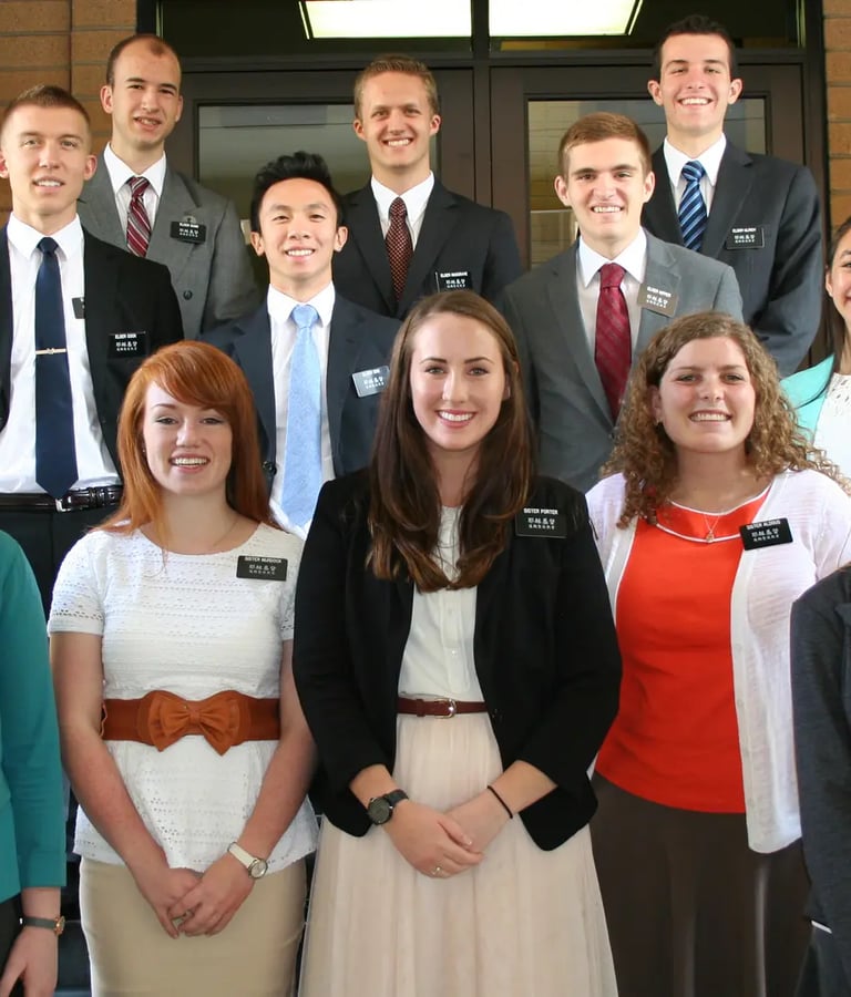 A group of young LDS missionaries