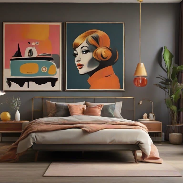 Retrato pop-art de família sorrindo em cores vibrantes.