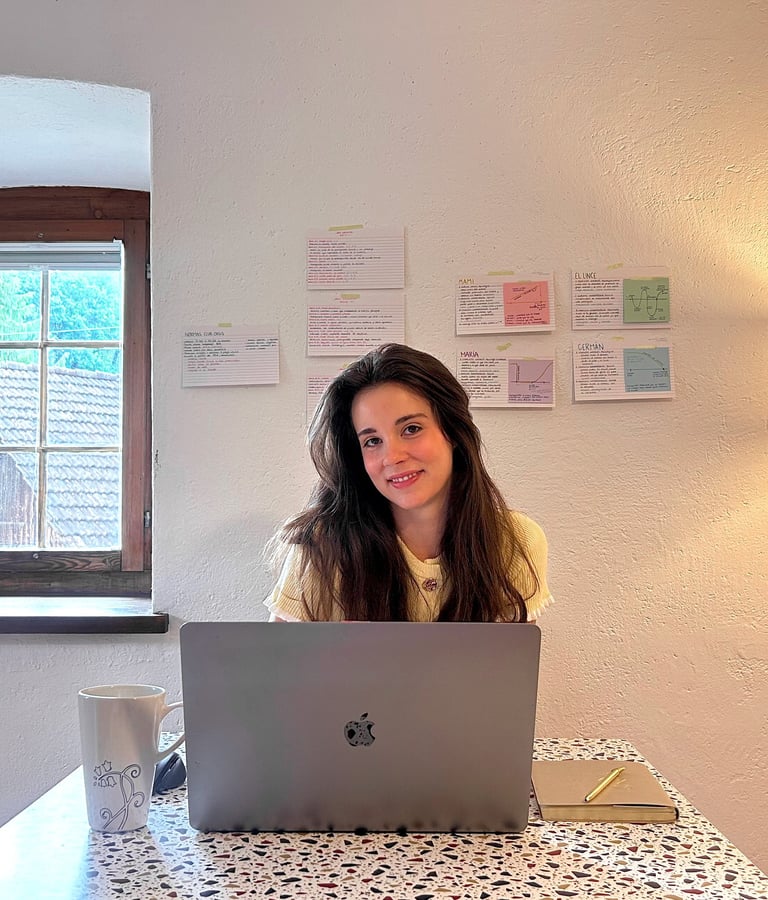 Maria Caminal working on Women of Ice