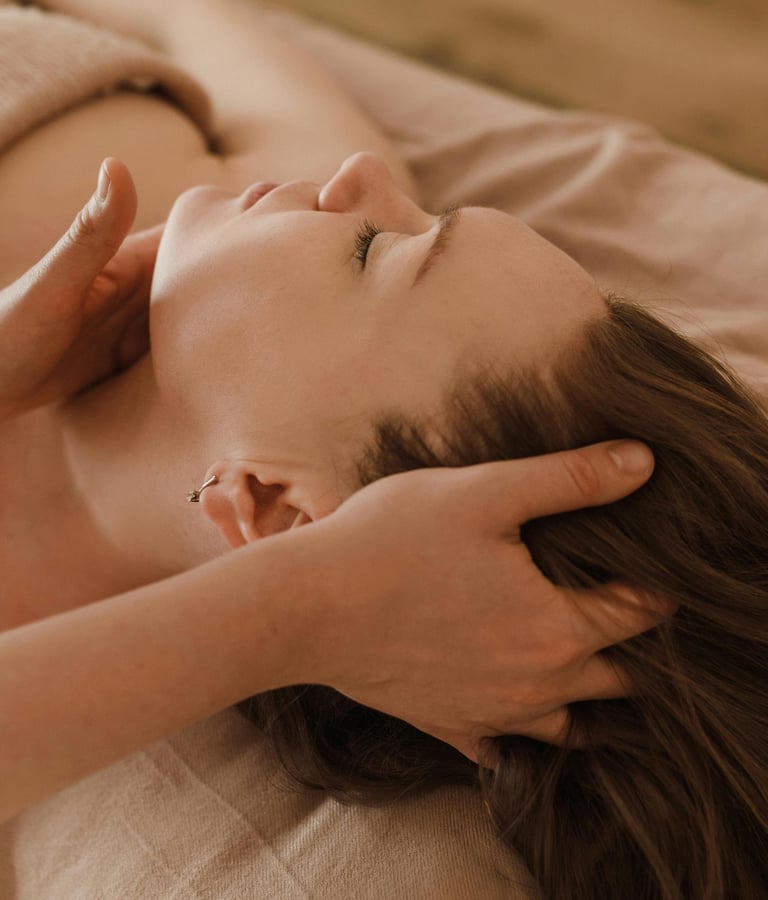women with a facial massage