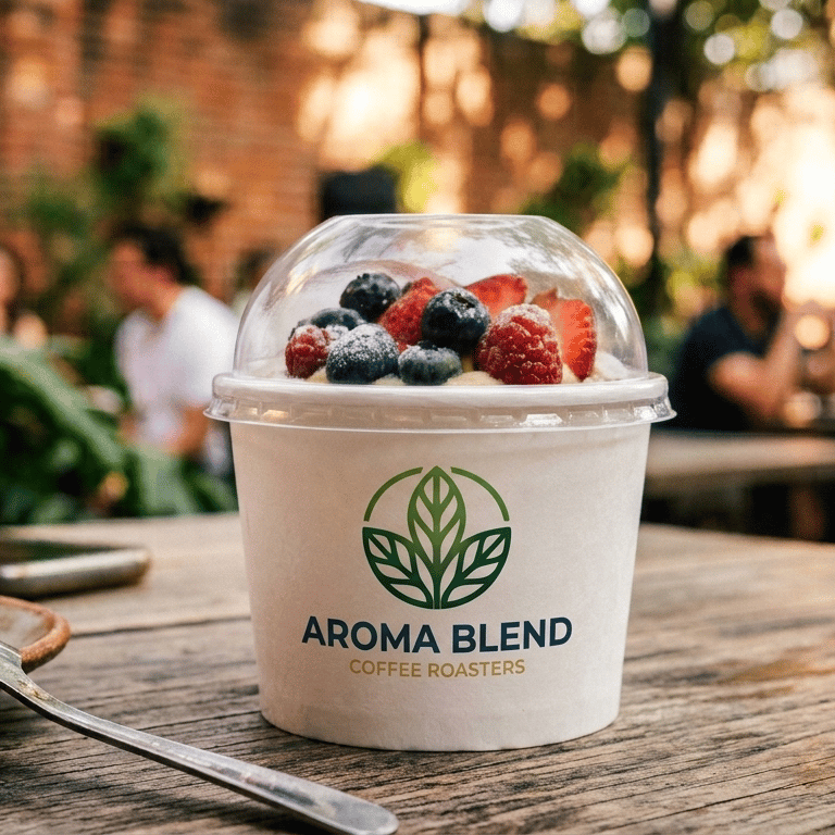 vaso de cartón para helado con logotipo