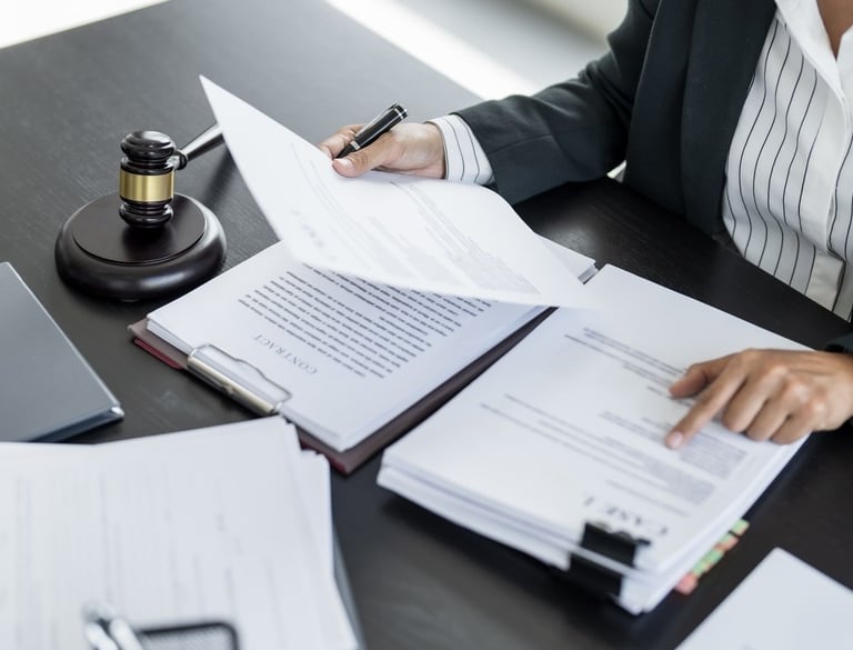 judge reviewing paperwork