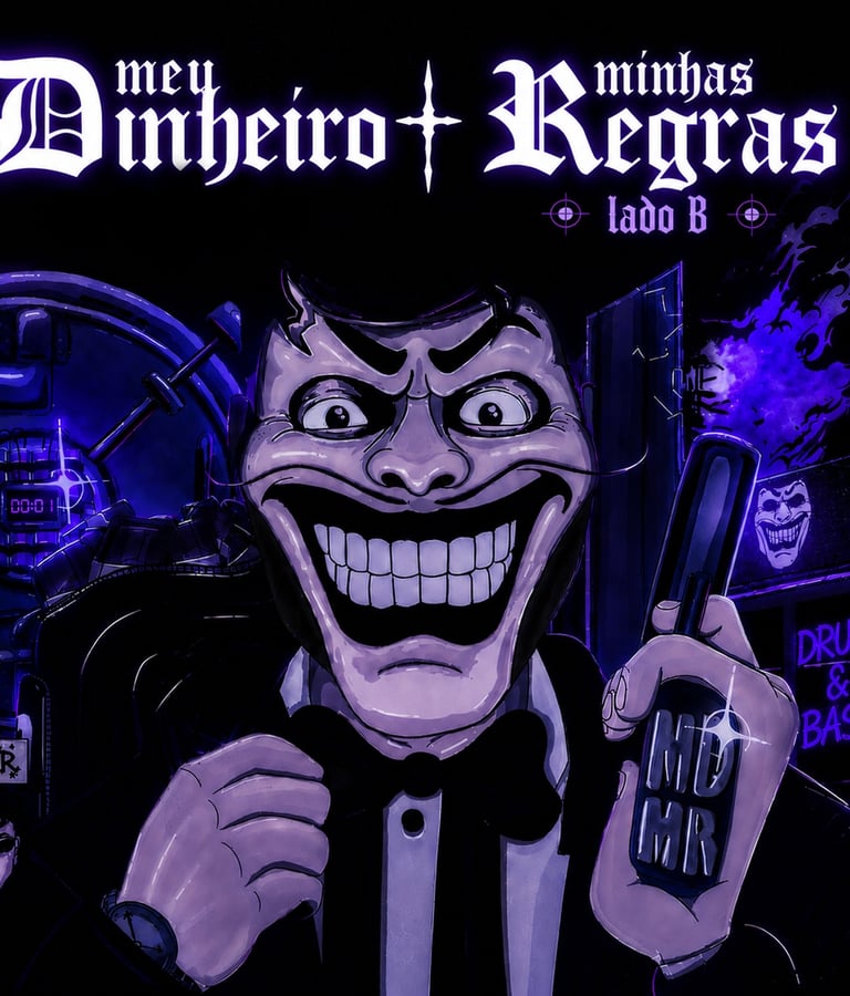 Capa oficial do projeto MDMR Lado B com as sete faixas remixadas em Drum and Bass, Funk Mix e House Mix.