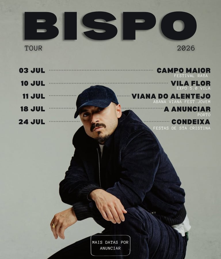 Bispo anuncia Tour 2026 com concertos confirmados em Portugal durante julho