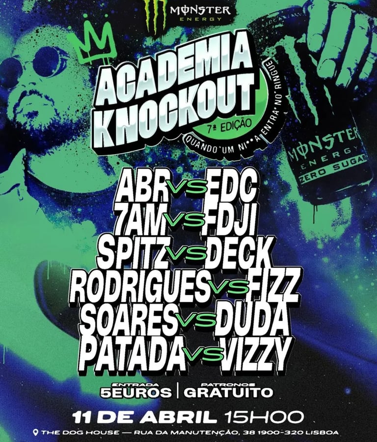 evento de rap underground Academia Knock Out em Lisboa