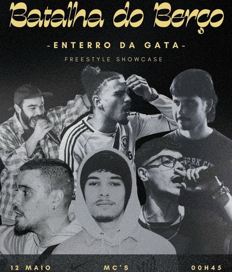 MCs da Batalha do Berço no showcase do Enterro da Gata em Braga