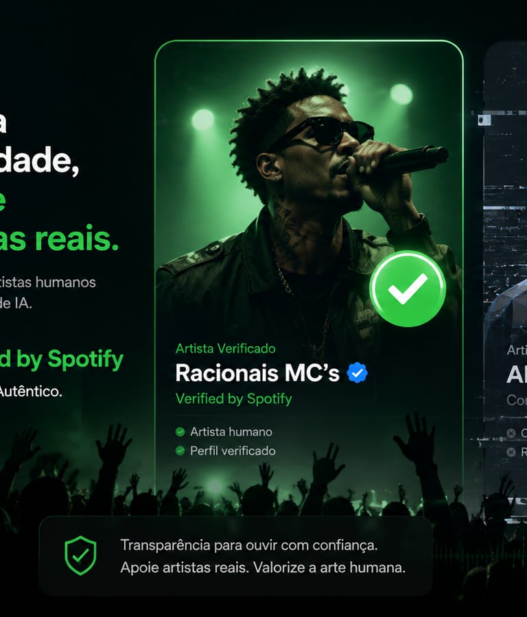 selo Verified by Spotify identificando artistas humanos