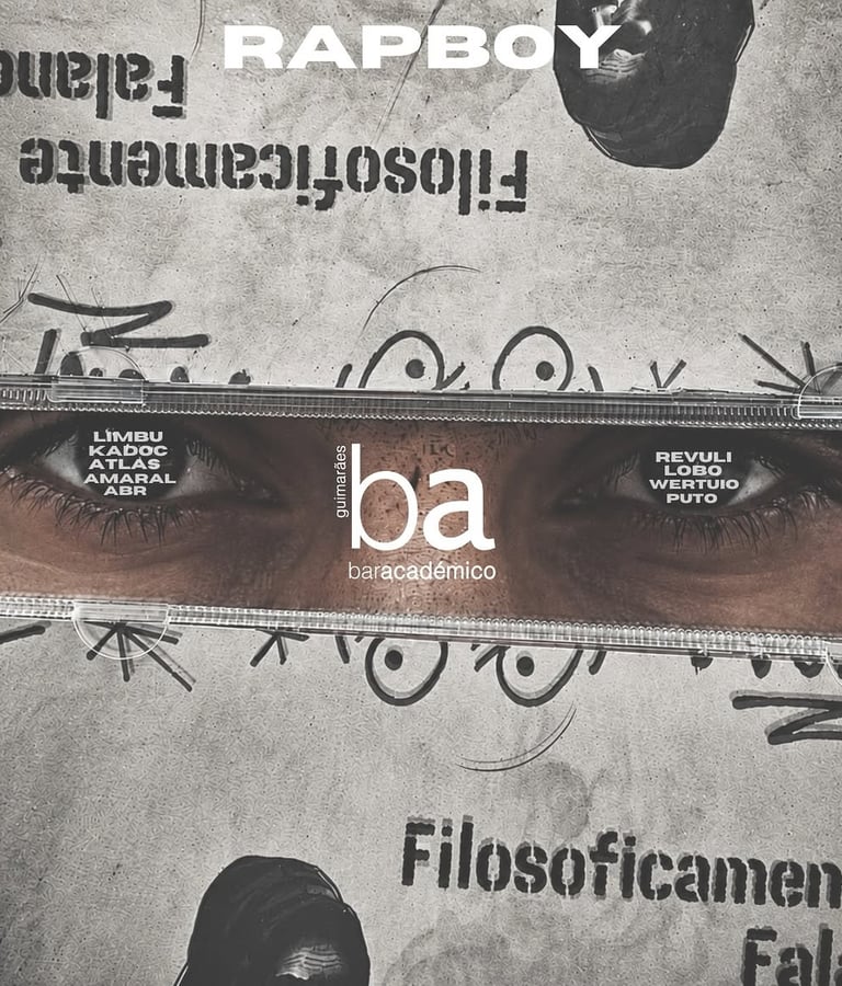 Cartaz do showcase de Rapboy apresentando Filosoficamente Falando em Guimarães