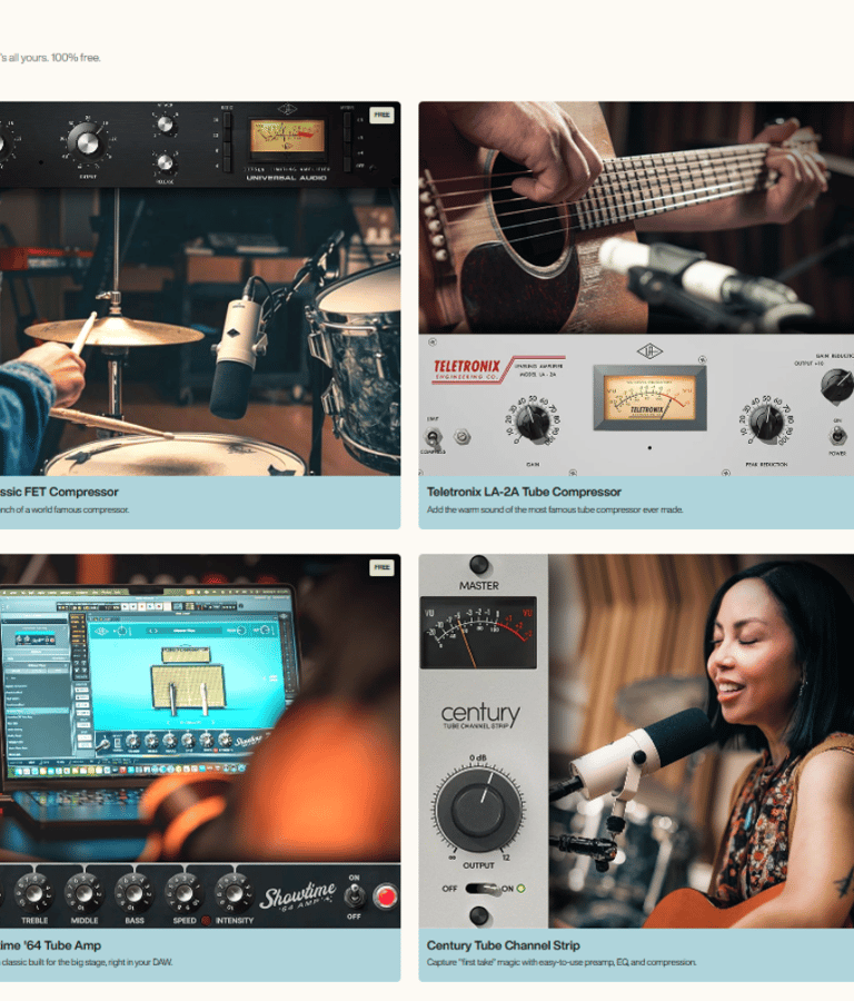Plugins Universal Audio e DAW LUNA em produção musical