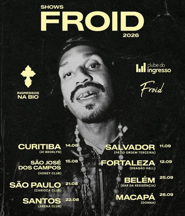 Froid anuncia turnê nacional de 2026 com shows em diversas cidades brasileiras