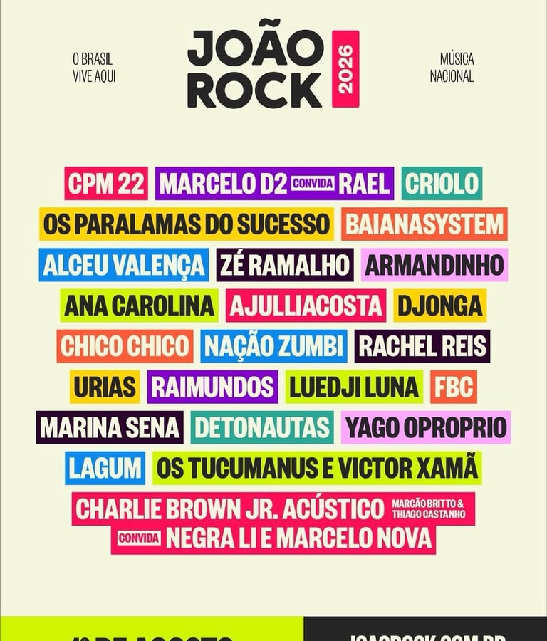 palco do festival João Rock com artistas do rap brasileiro