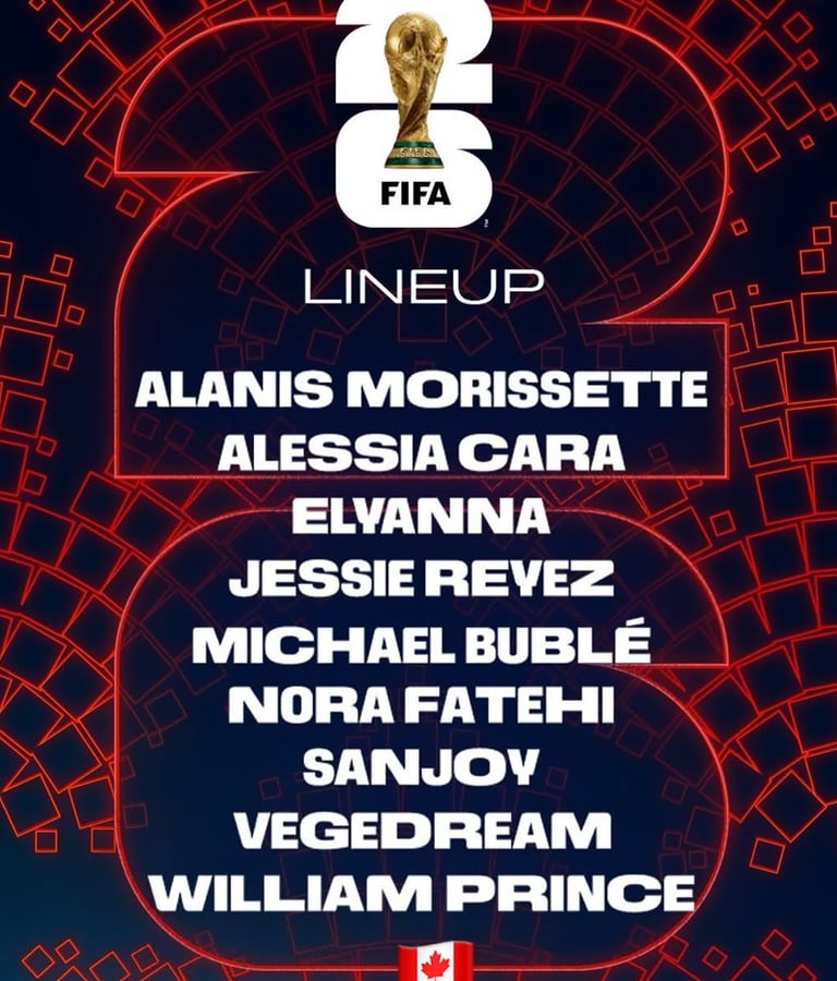 line-up oficial dos shows de abertura da Copa do Mundo FIFA 2026.