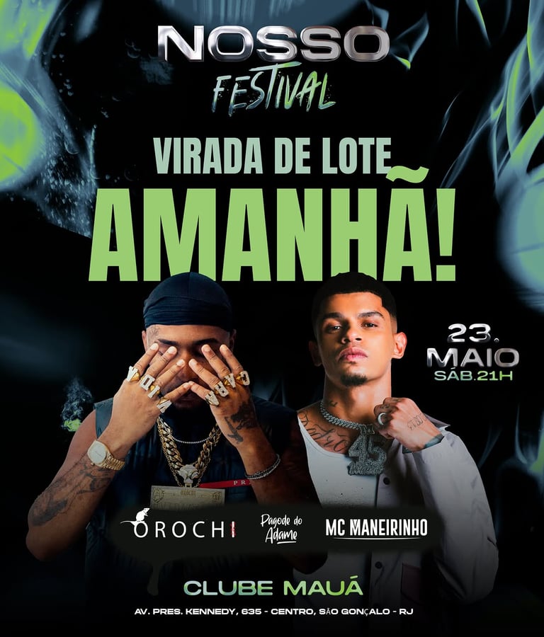 Orochi no cartaz oficial do Nosso Festival em São Gonçalo