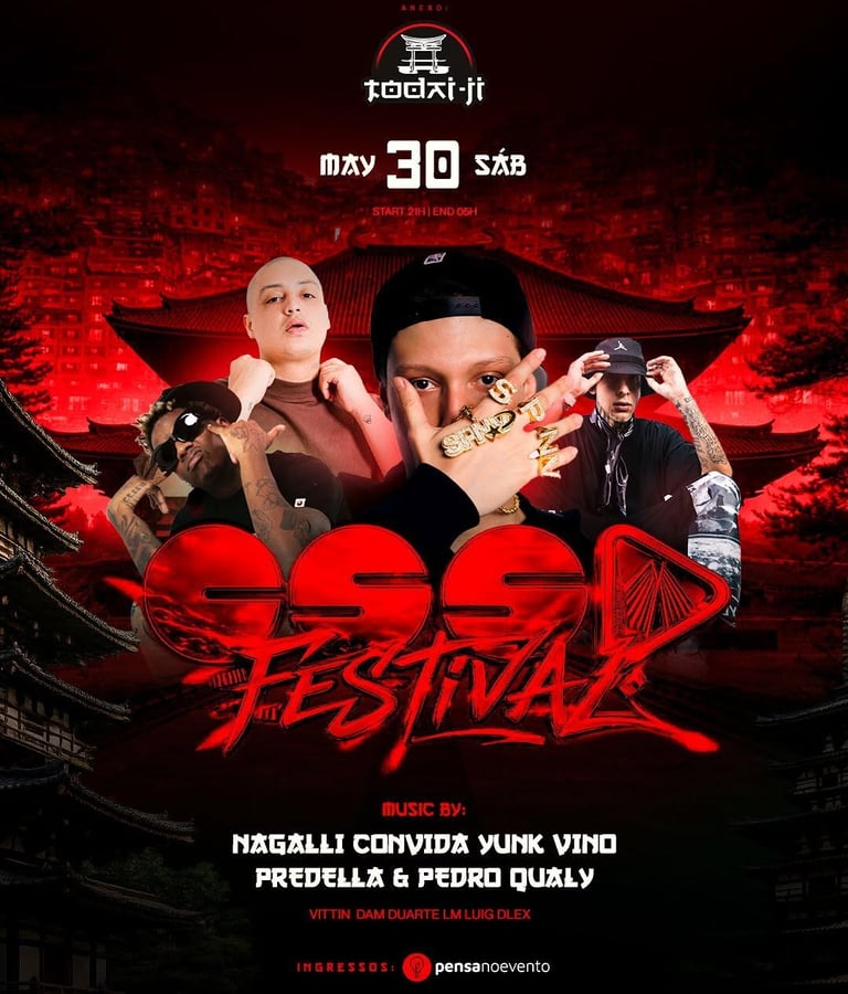 Cartaz do CSS Festival em Tubarão com artistas do rap nacional