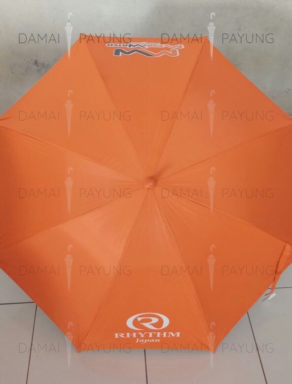 Payung promosi polos golf orange silver mega watch