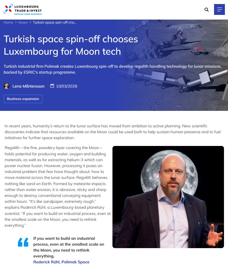 Space News for Space Mining Moon Missions and Lunar Operations Investment of Polimak Space