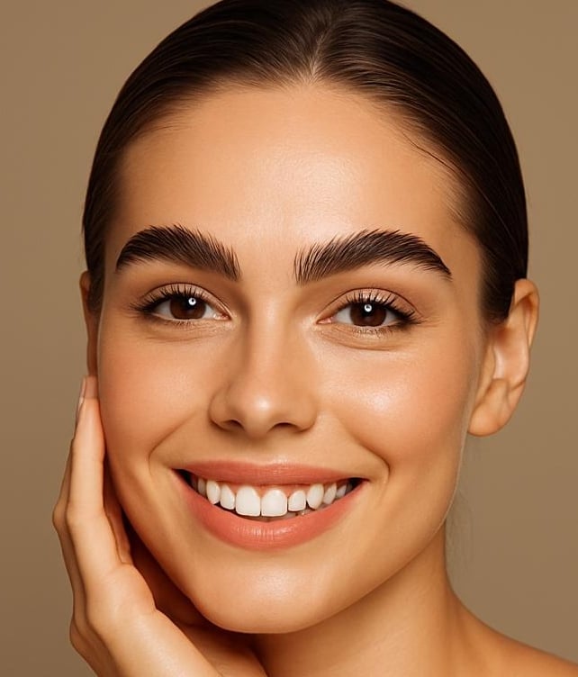 a woman with a smile on her face and a smile on her face