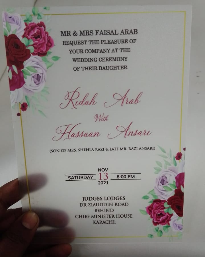 UV printing on wedding invitation