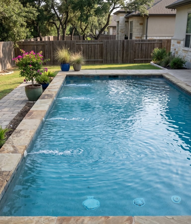 Clear residential pool after plumbing and valve repair in Round Rock TX