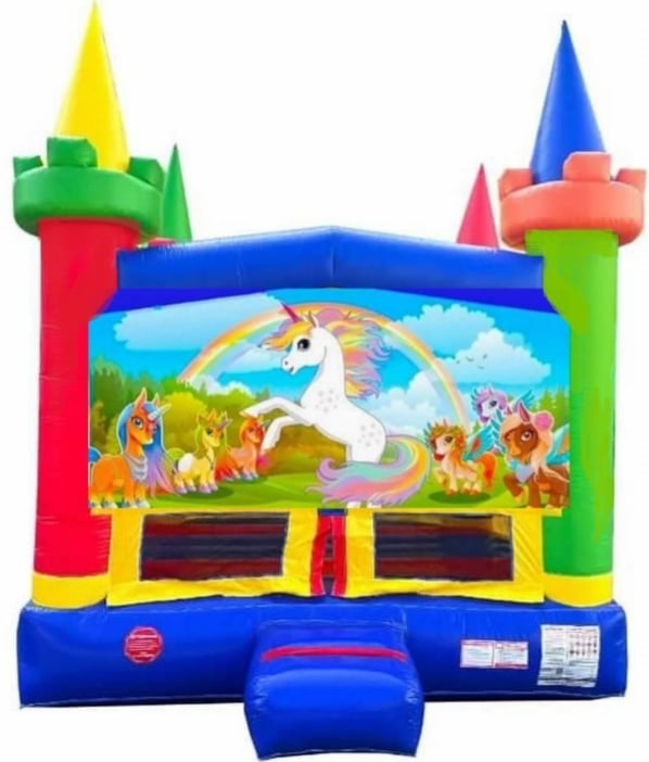 Medium Unicorns & Rainbow Ponies Moonwalk. Bookings 832-216-8423