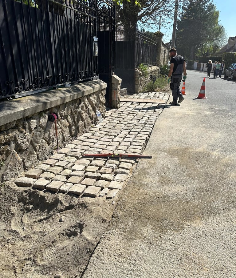 pose de pavé, pavages pavé d'inde