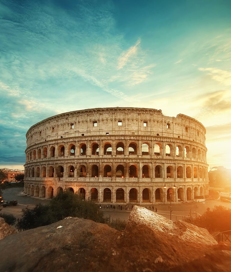 Picture of Colosseo in Rome, Italy, Europe, from the view of Sapienza University