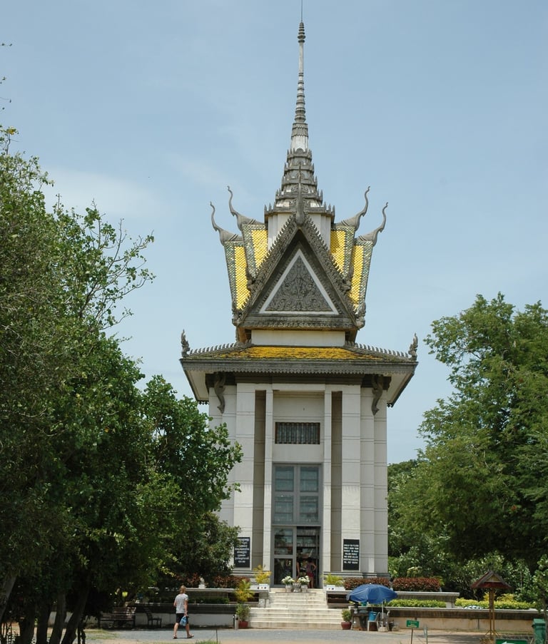 Choeung Ek Genocide Centre Buddhist stupa, Phnom Penh, Cambodia