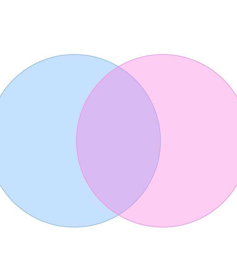 blue and pink venn diagram
