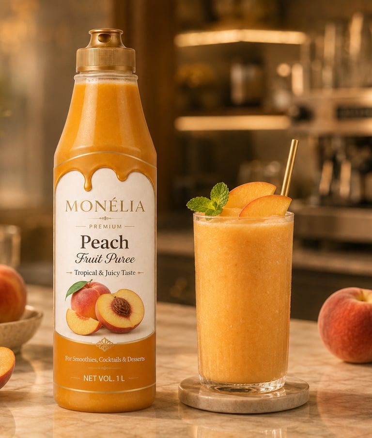 MONÉLIA peach fruit puree for iced teas smoothies and dessert applications