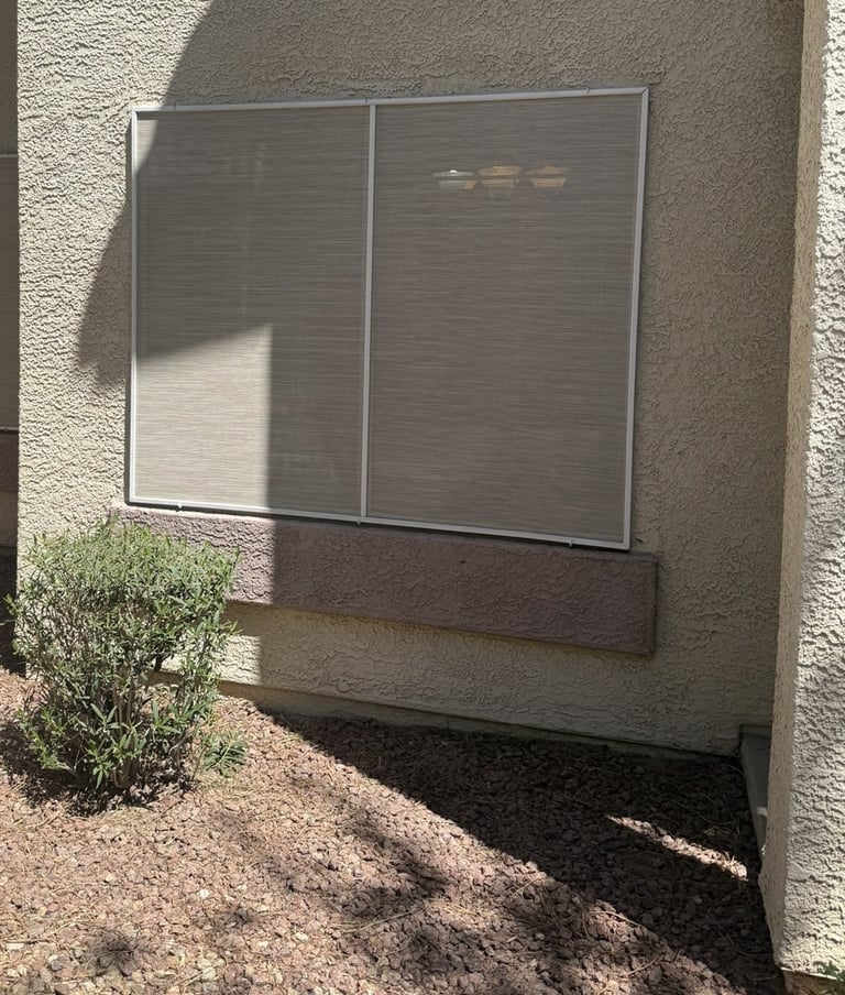 Solar screen mesh replaced on large window.