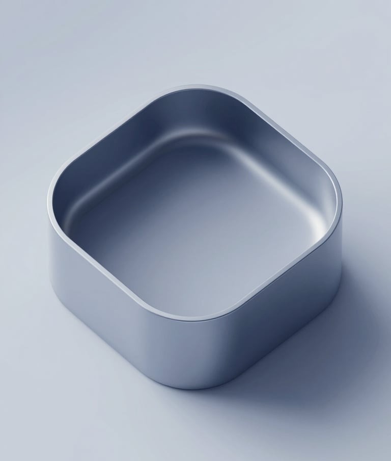 A close-up 3D render of a geometric UI component with smooth metallic textures in #2D3A4B and soft light reflections of #E6EFF5, minimalist and futuristic aesthetic.