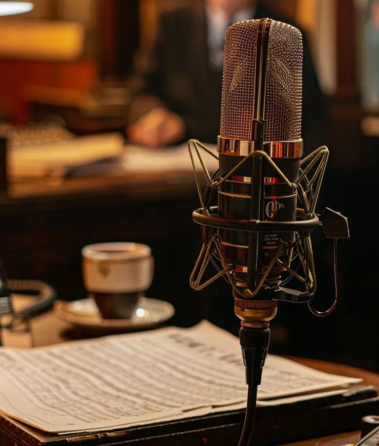 large vintage microphone