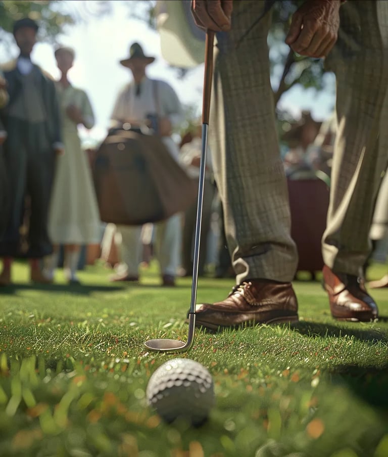 Horace Rawlins making his winning putt