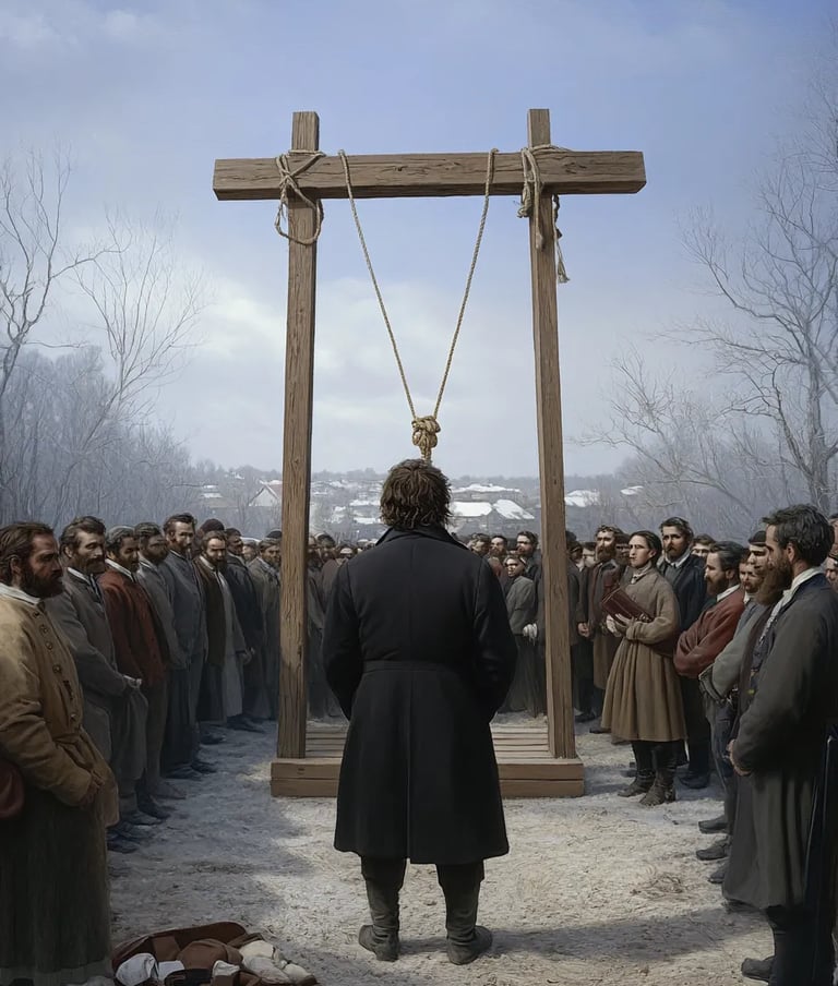 John Browns in front of The Gallows in Silence