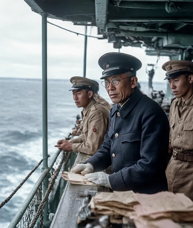 Flag Bridge, Carrier Akagi, North Pacific, Japan, 1941: The Order to Sail
