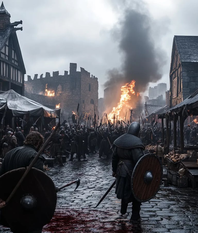 Violent street fighting in medieval Utrecht between Dutch political factions,