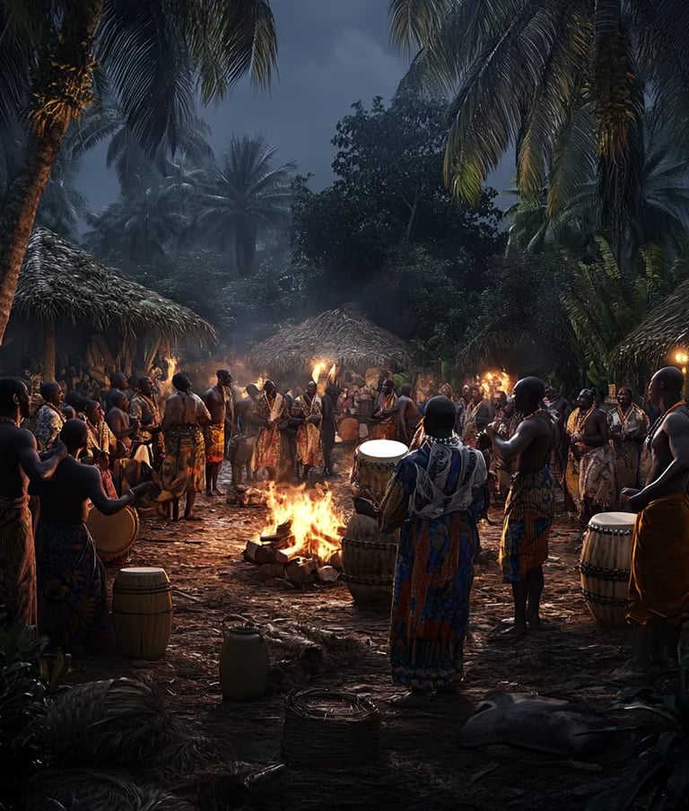 Amistad survivors embraced by villagers in joyful Sierra Leone reunion.
