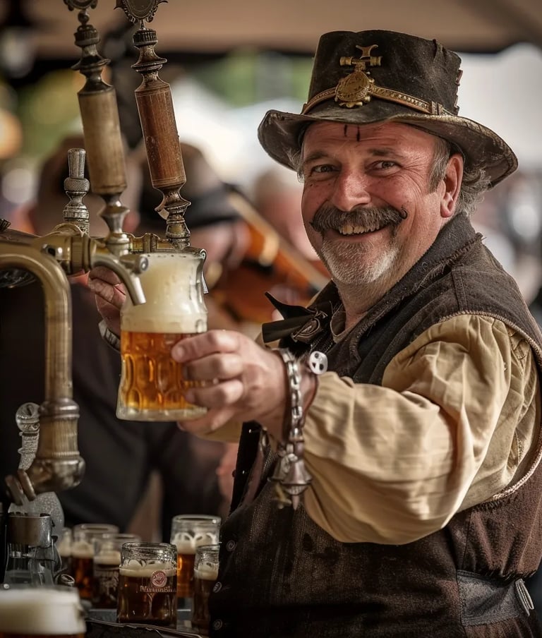 master brewer tapping the first keg