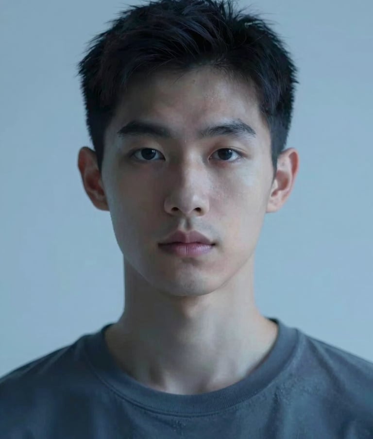 Avant-garde AI portrait showcasing artistic lighting and minimalist composition, featuring brand colors #1A202C and #3D5A80, ultra-high resolution.