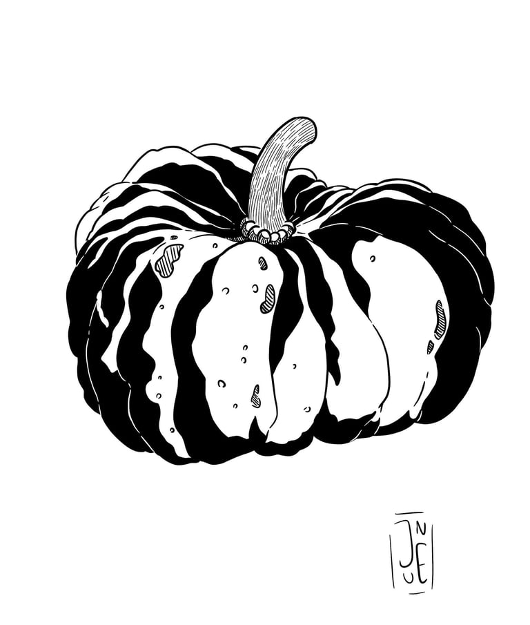 Une courge en noir et blanc