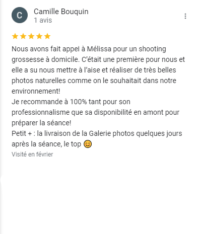 Avis client séance photo grossesse