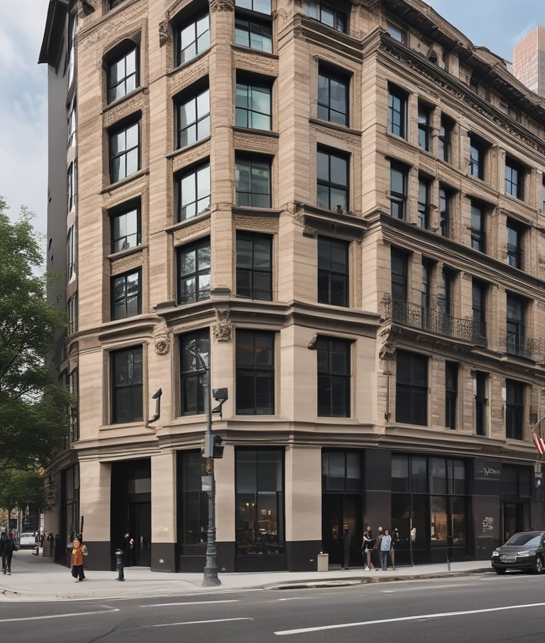 a very tall building with a bunch of plants growing on it