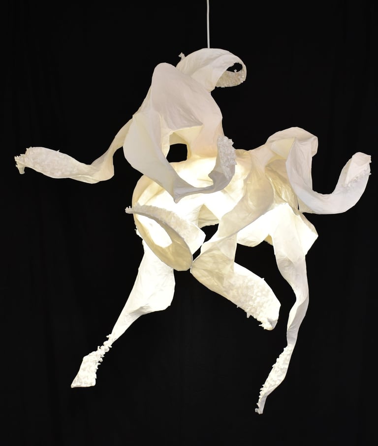 paper octopus Sète sculpture pendant light