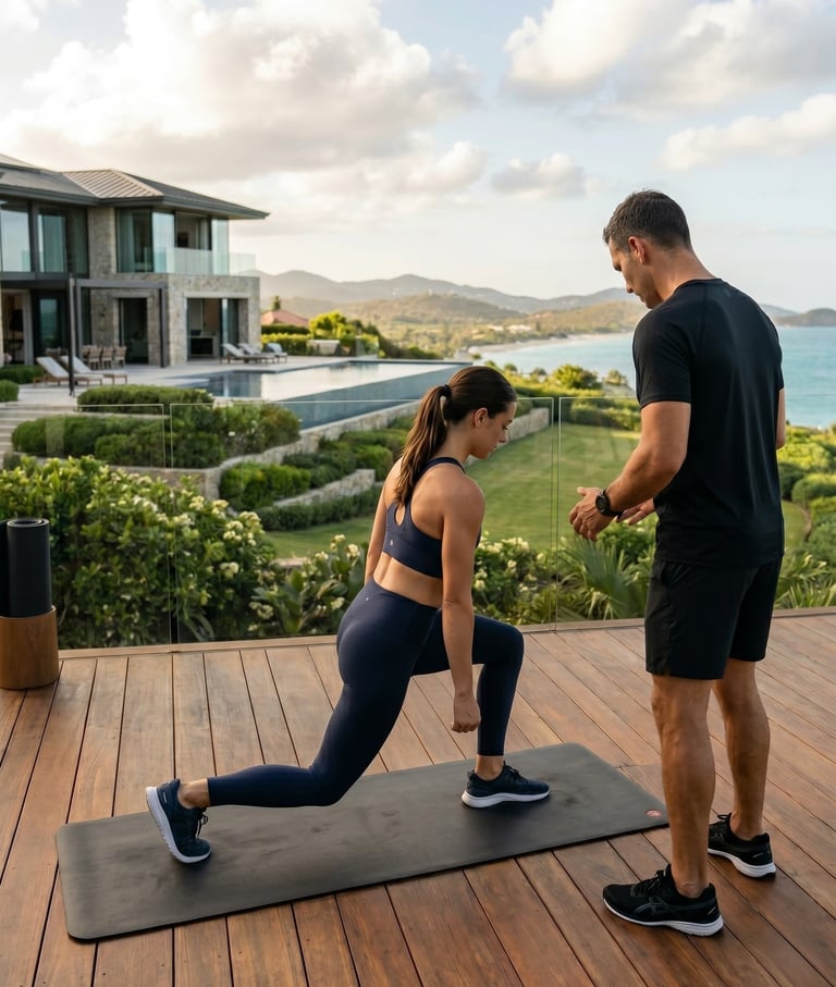 private fitness coach training at home