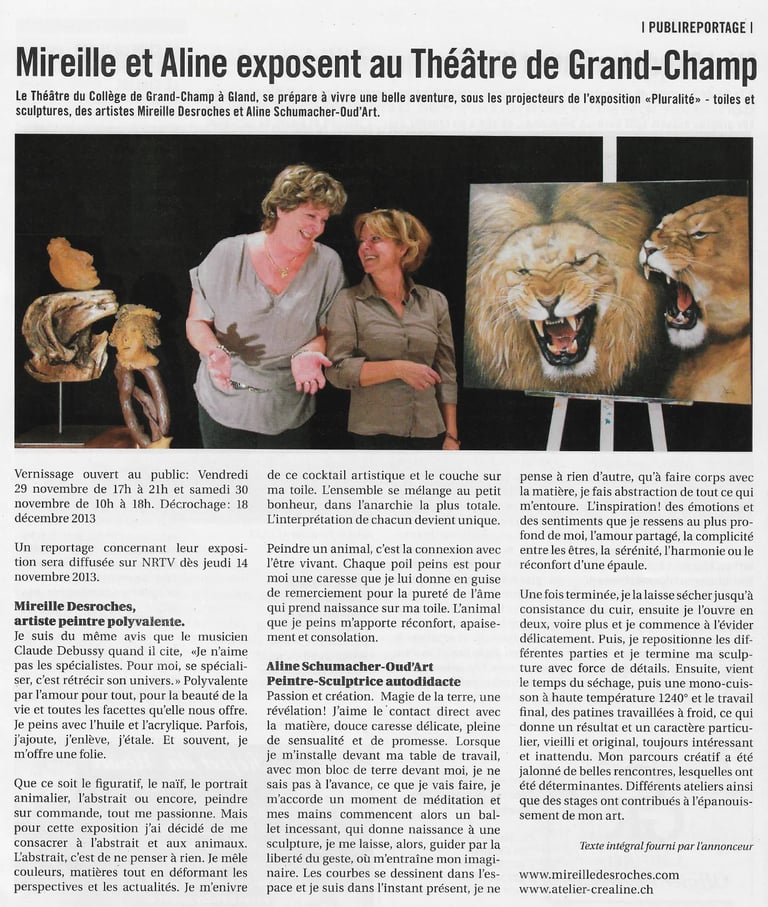 Mireille et Aline exposent